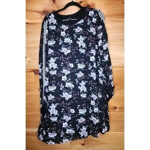 Love Reign Plus Size XXL Long Sleeve Floral Dress Stripe Sleeve Flowy Loose